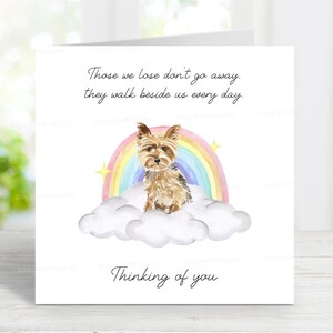 Yorkshire Terrier Beileid Karte - Denken an Sie Sentimentaler Hundeverlust Zitat - Regenbogen Brücke Yorkie Karte - 6 "x 6"