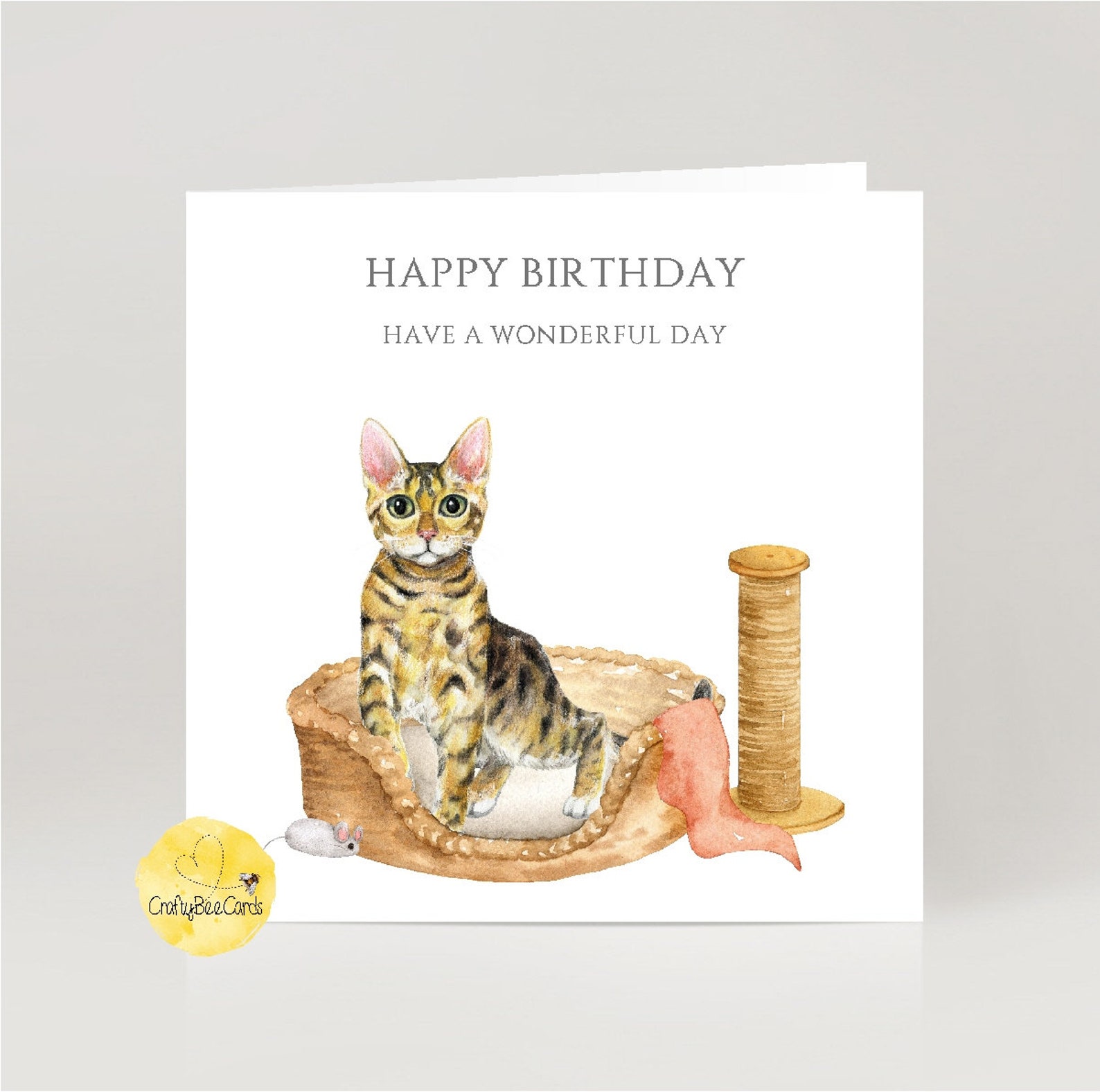 Bengal Cat Birthday Card Lovely Greeting Card For Cat Lovers | Etsy