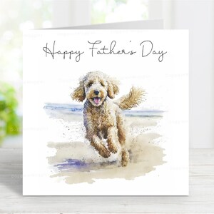 Carte Labradoodle pour la fête des pères, carte de voeux pour la fête des pères avec chien, 15 x 15 cm
