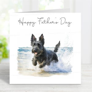 Scottish Terrier Vatertagskarte, glücklicher Vatertagshund-Grußkarte, 6 "x 6"