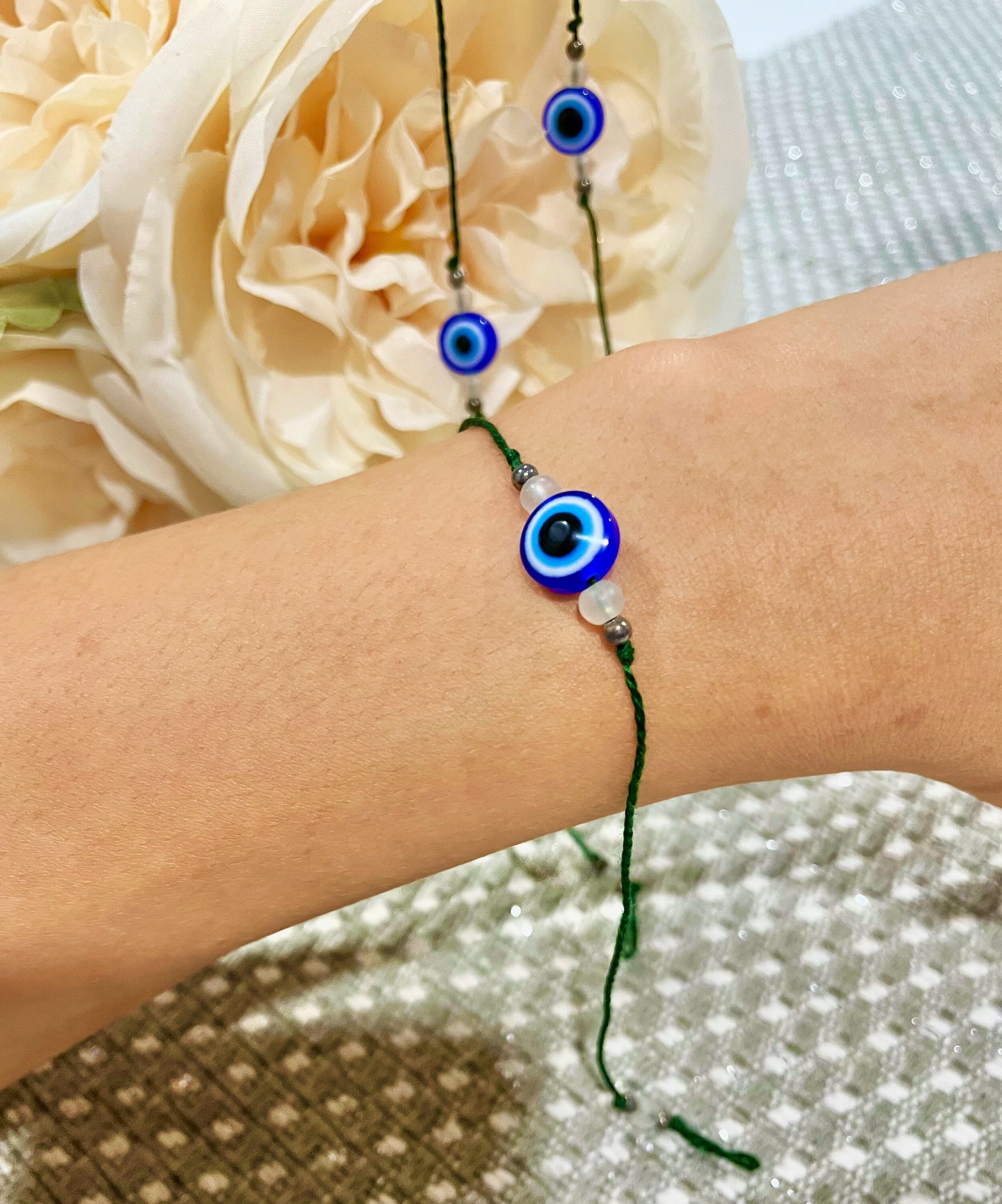 Evil eye tie on bracelet Mal de Ojo Bracelet Bracelet Etsy
