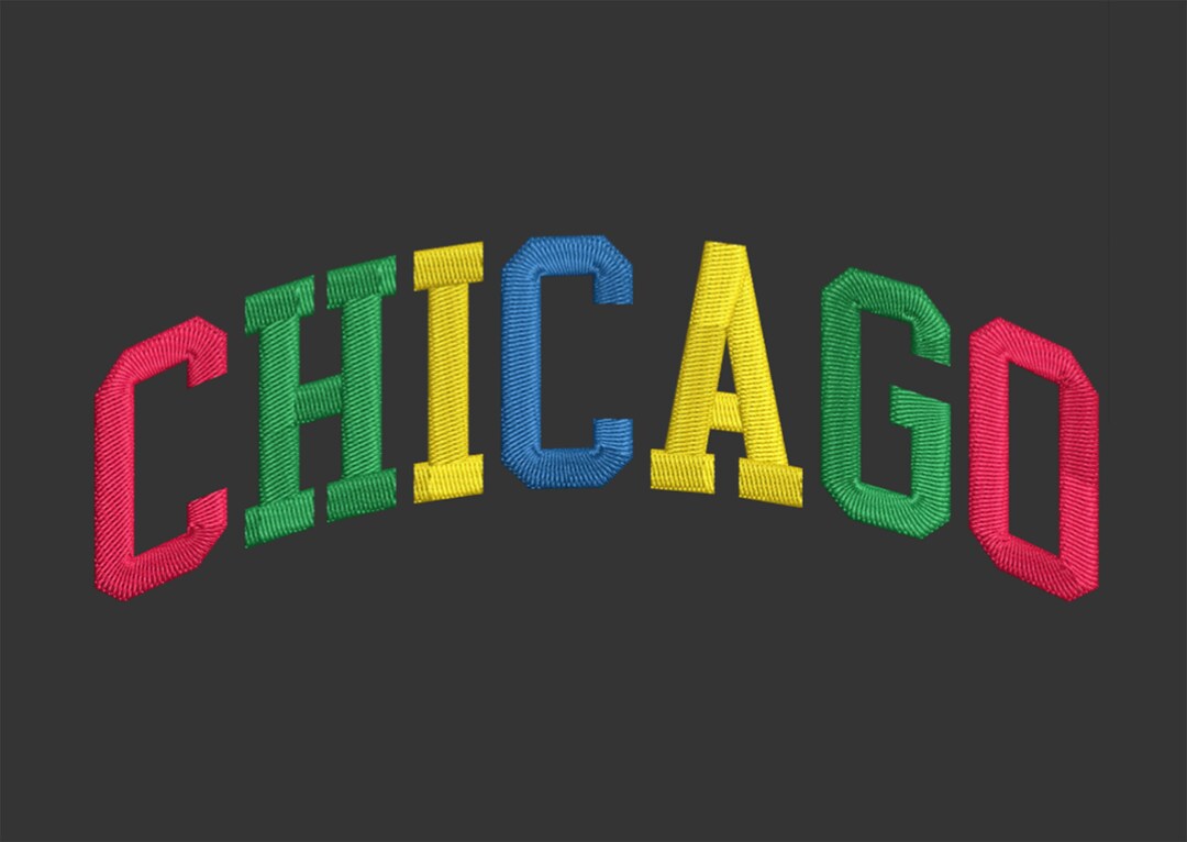 Chicago Embroidery Design 5 SIZES 4x4, 5x7 Hoop and 8, 9, 10 Inches Xxx