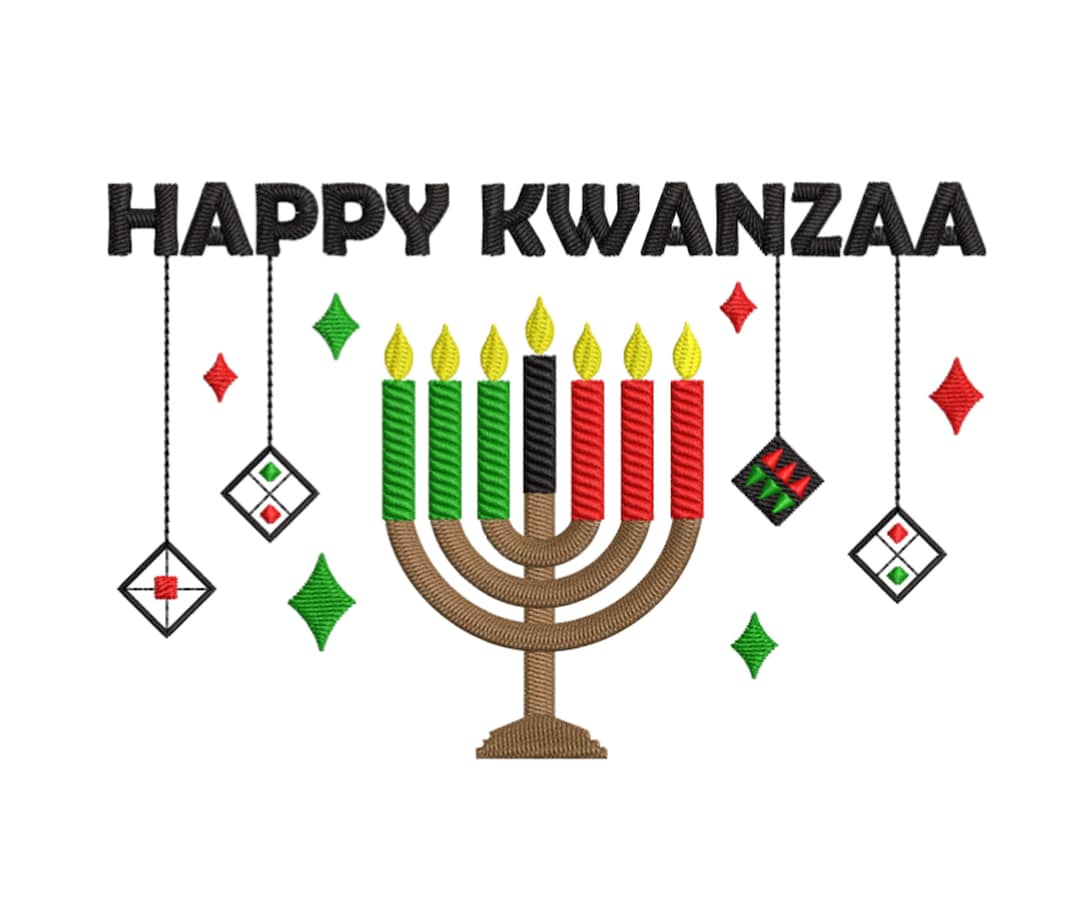 Happy Kwanzaa Embroidery Design 4 SIZES Xxx Vp3 Pes Pcs Jpx Jef Hux Exp