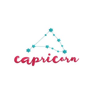 Capricorn Zodiac Sign Embroidery Design 7 SIZES
