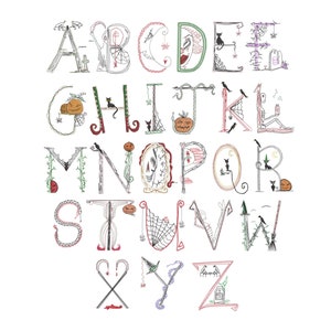 Halloween Alphabet Embroidery Set 4x4 Hoop xxx vp3 pes pcs jpx jef hux exp emd dst