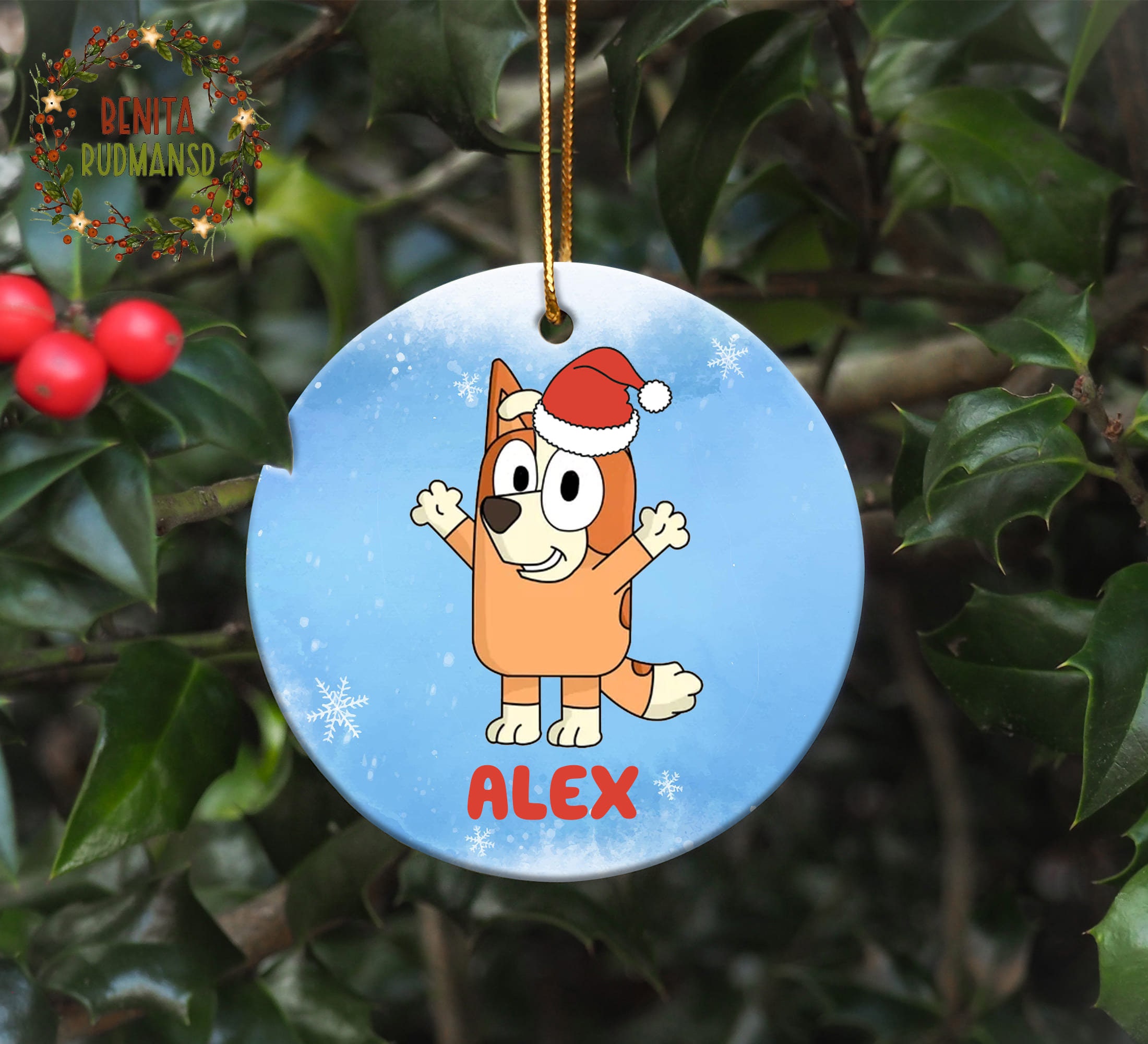 Bluey Christmas Ornament 