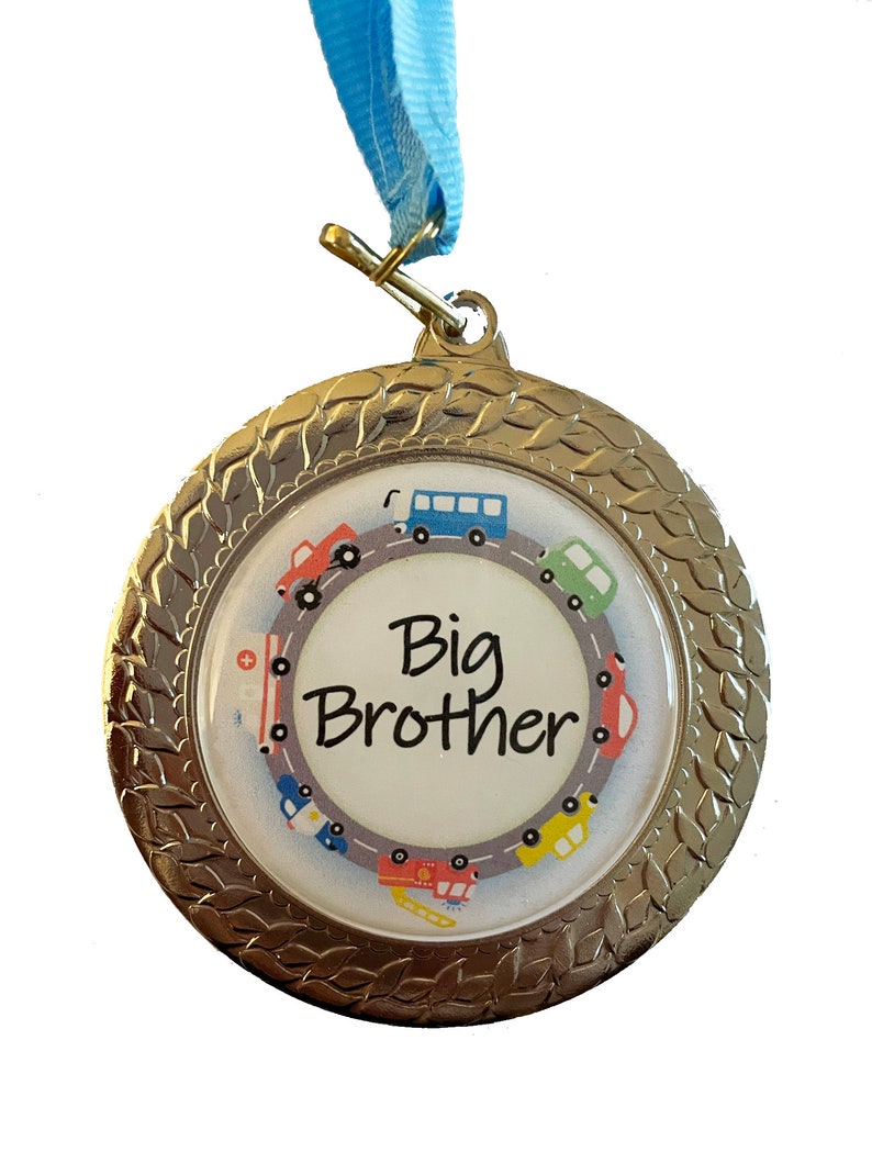 Big Brother Medal Unique Present Sibling Gift Congratulations New Baby Pregnancy Celebration Keepsake image 3
