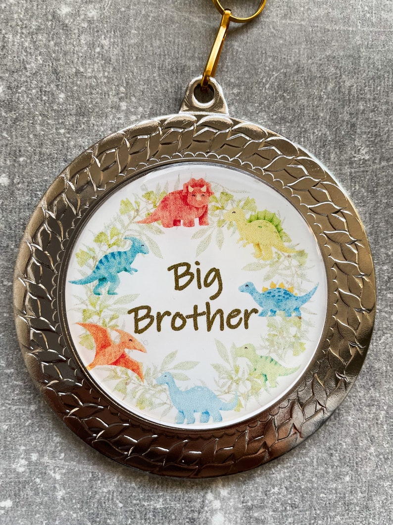 Big Brother Medal Unique Present Sibling Gift Congratulations New Baby Pregnancy Celebration Keepsake image 7