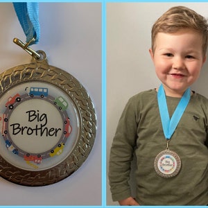 Big Brother Medal Unique Present Sibling Gift Congratulations New Baby Pregnancy Celebration Keepsake image 2