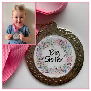 Big Sister Medal | Baby Gift | Sibling Medal | Congratulations | New Baby | Celebration | Keepsake