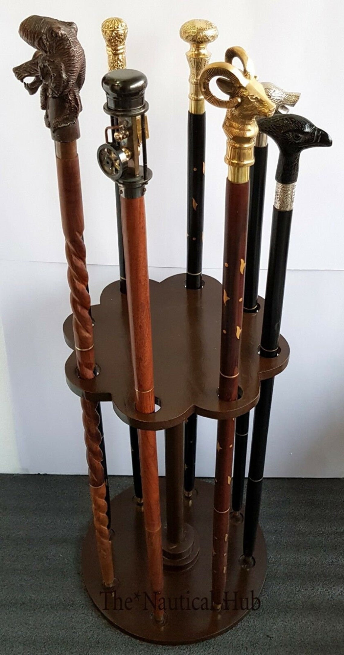 Victorian walking stick display rack Multiple wooden stick Etsy