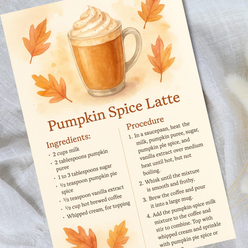 Fall Recipes Paper Pack, 20 Pages Printable Thanksgiving Junk Journal ...