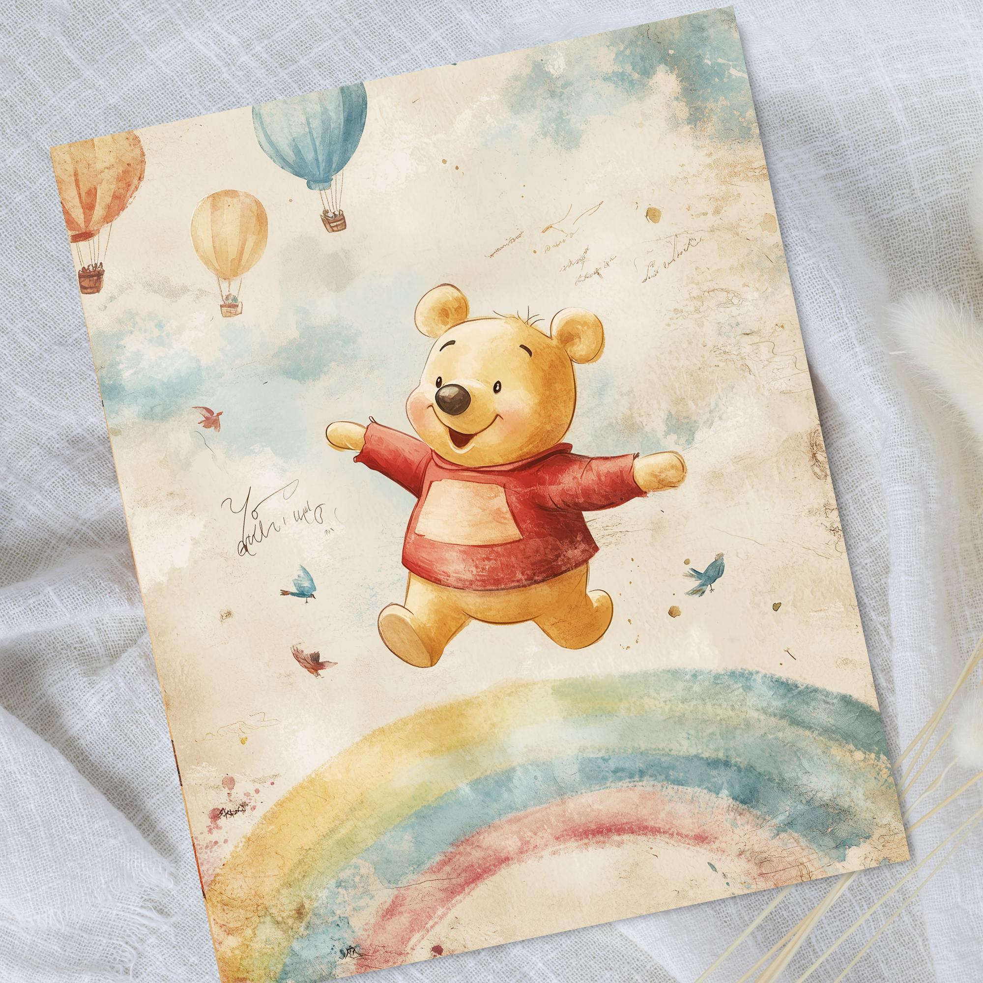Pooh Bear Paper Pack Vintage Junk Journal Printable Pages Scrapbooking ...