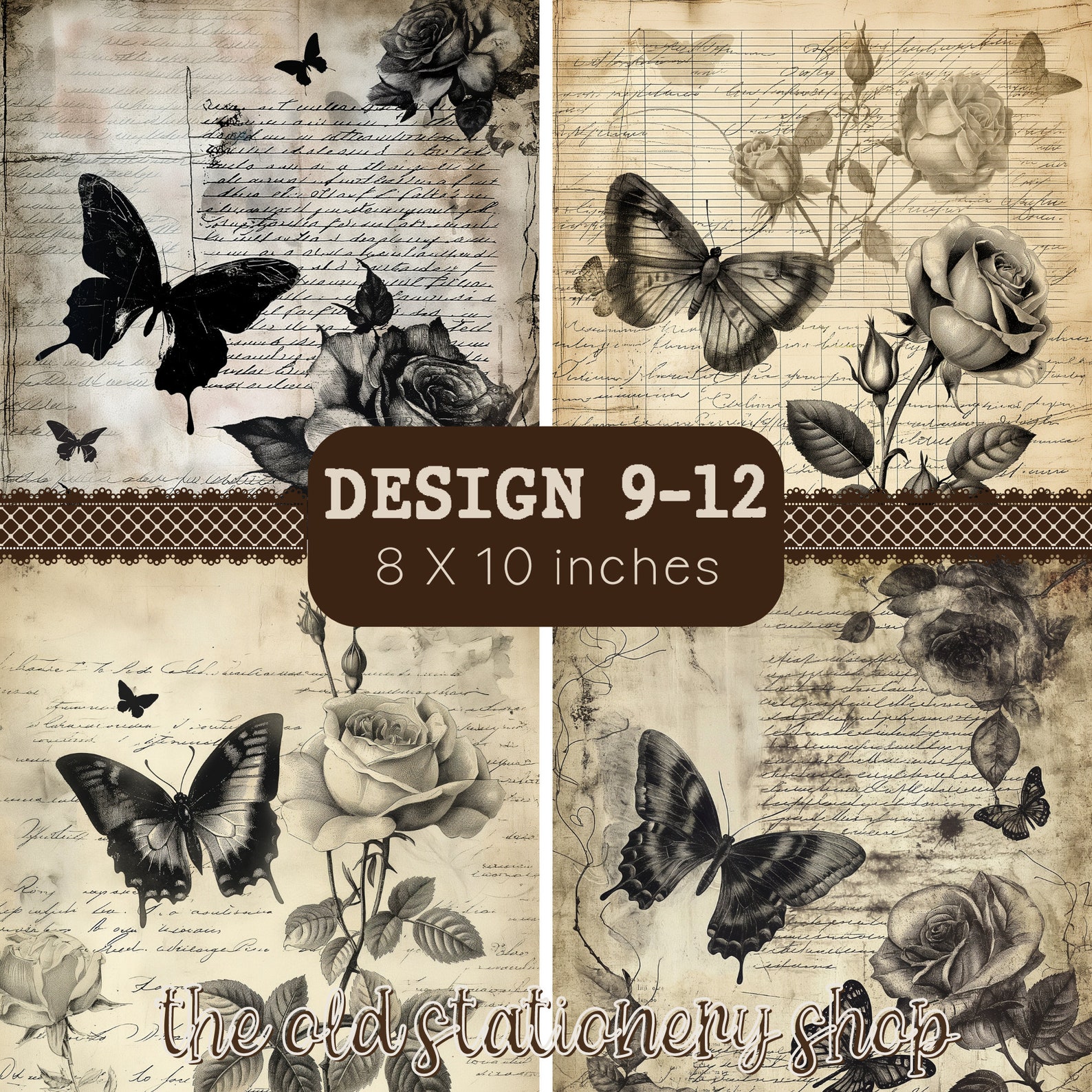 Dusty Roses Paper Pack Junk Journal Printable Pages Scrapbooking ...