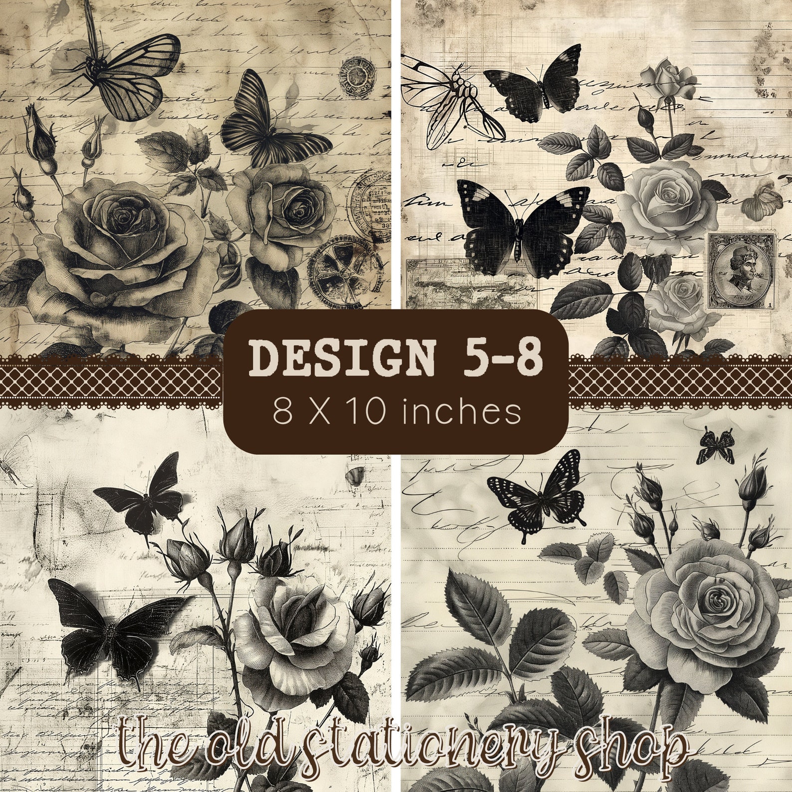 Dusty Roses Paper Pack Junk Journal Printable Pages Scrapbooking ...