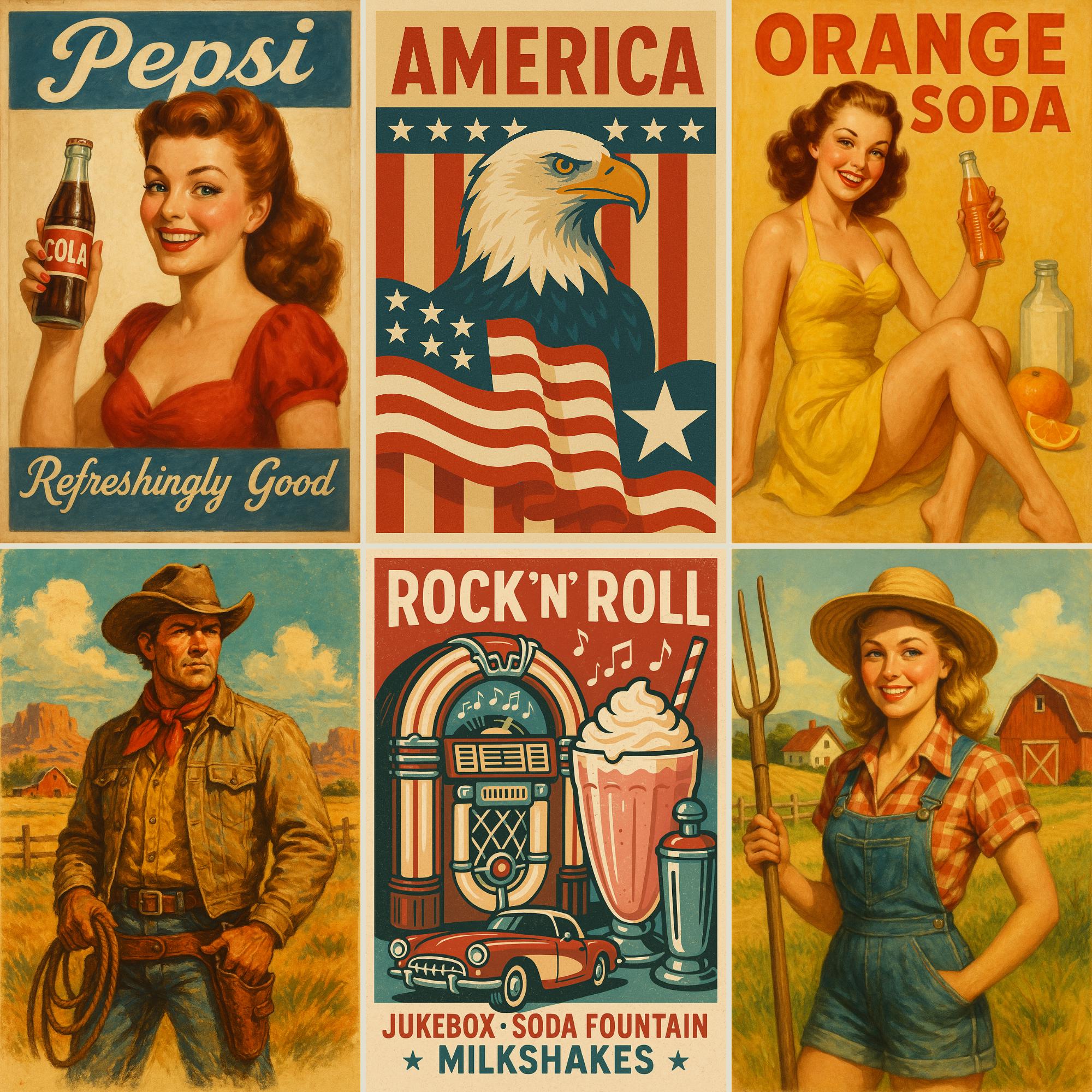 Vintage Americana Paper Pack, 30 Pages Printable Junk Journal