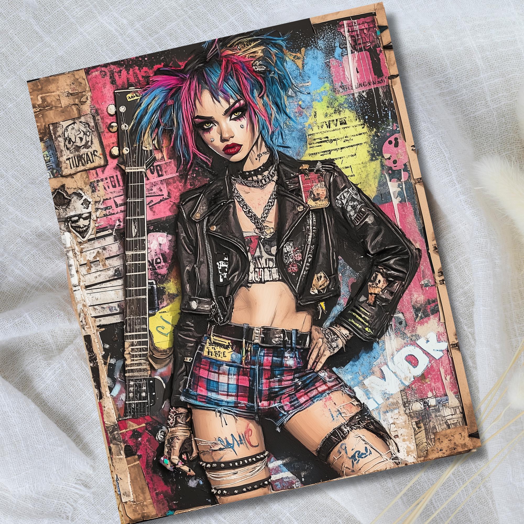 Punk Rock Paper Pack, 18 Printable Junk Journal Pages, Music Ephemera ...
