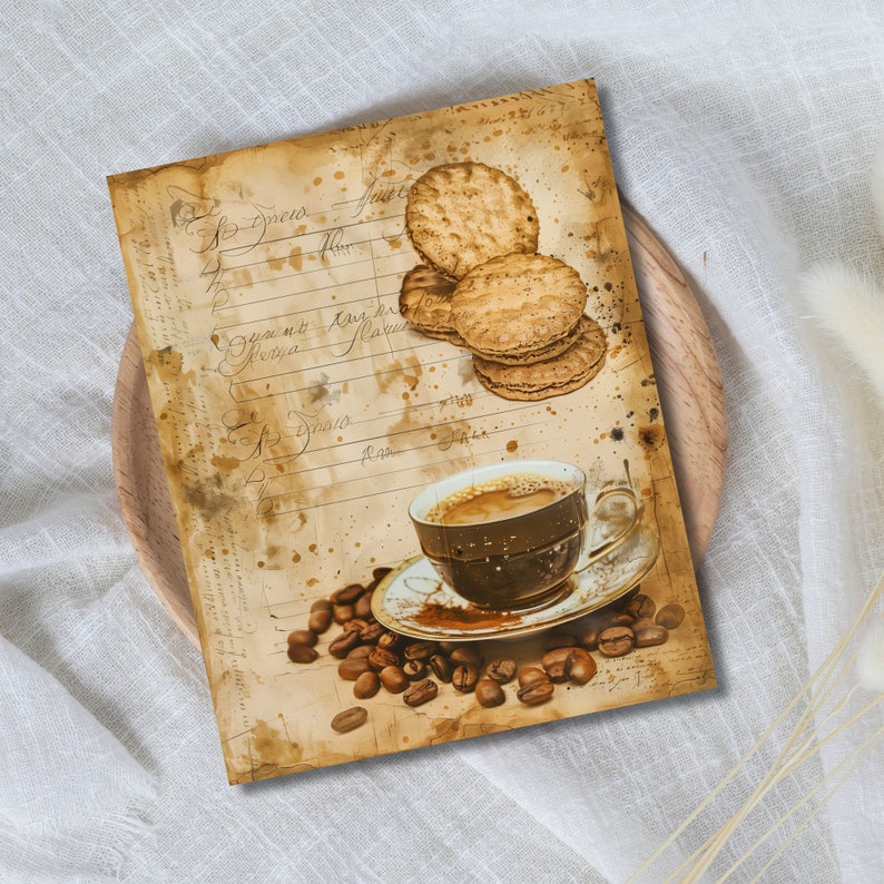 Vintage Coffee Paper Pack Vintage Junk Journal Printable Pages ...