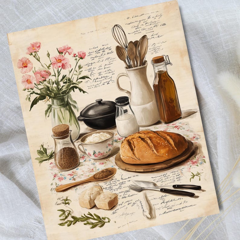 24 Pages Farm Kitchen Paper Pack Vintage Junk Journal Printable ...