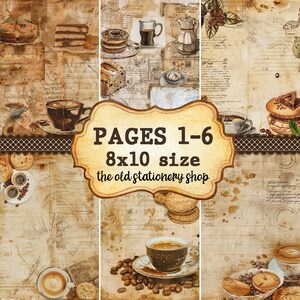 Vintage Coffee Paper Pack Vintage Junk Journal Printable Pages ...