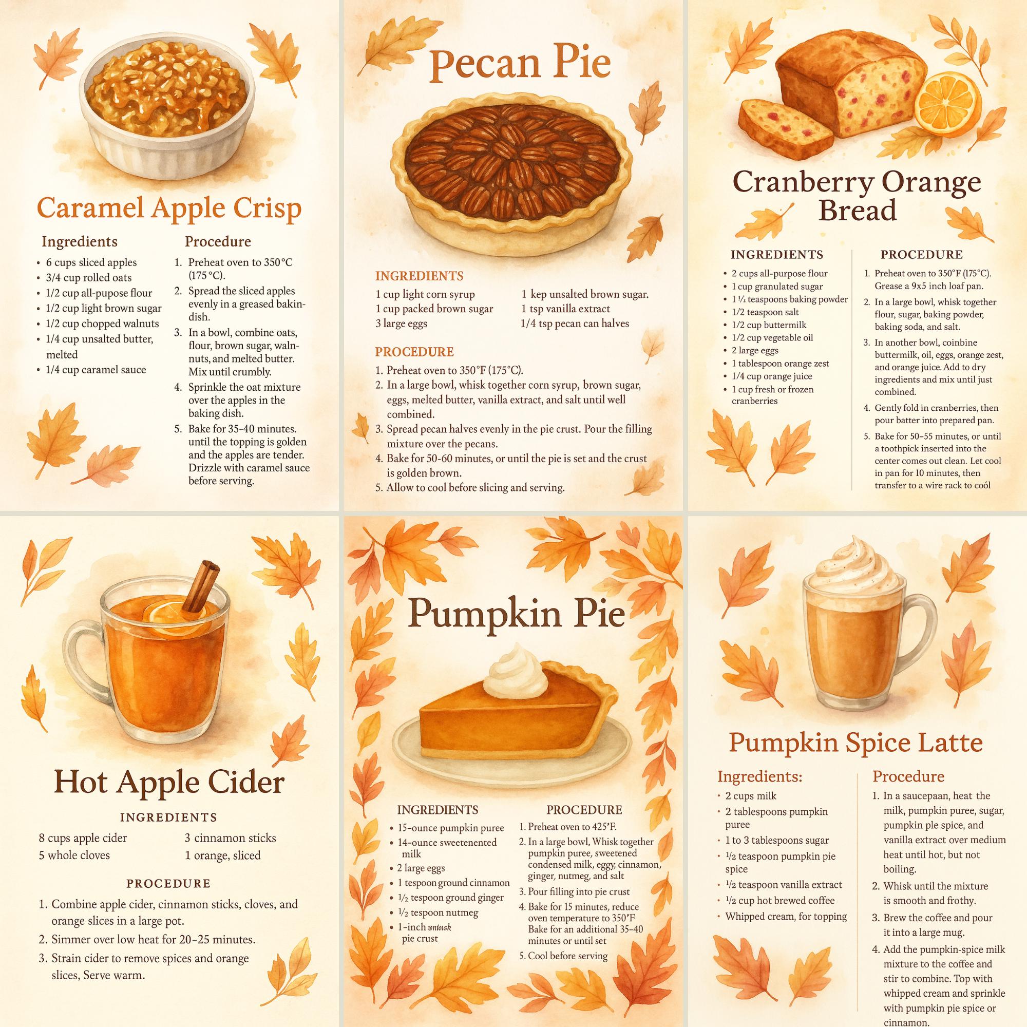 Fall Recipes Paper Pack, 20 Pages Printable Thanksgiving Junk Journal ...
