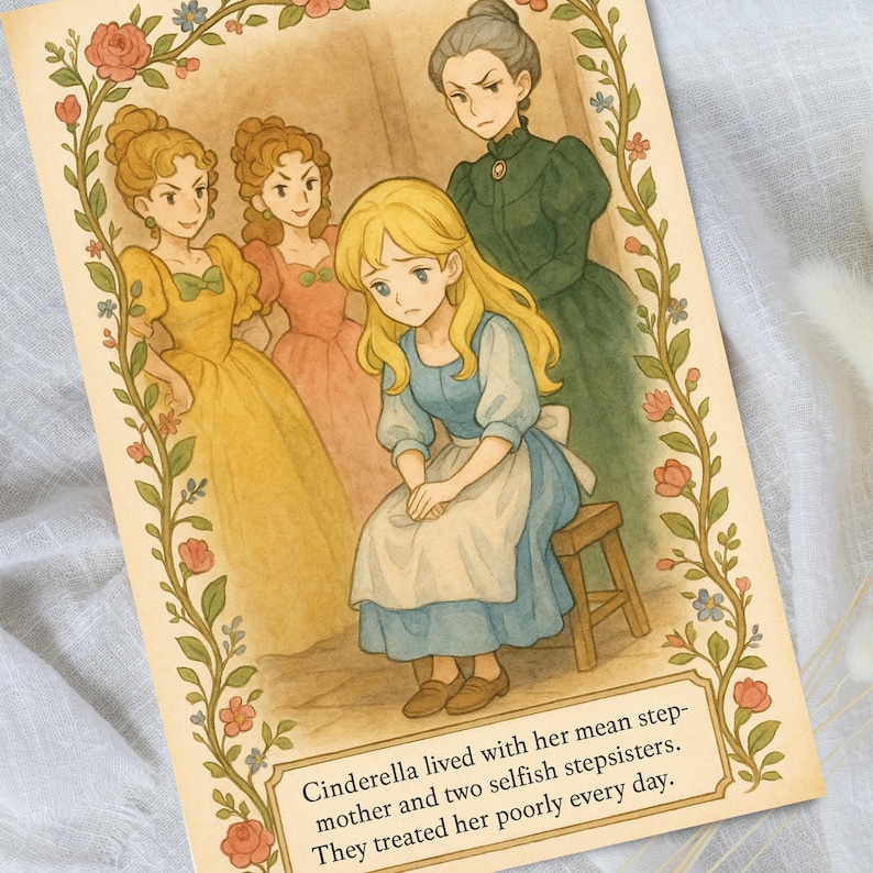 cinderella-printable-storybook-pages-vintage-fairytale-junk-journal