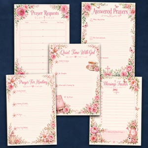 Blush Prayer Journal, 8x12 Size, 32 Printable Pages, Christian Paper Pack, Bible Study Planner, Religious Women Faith Gifts DIGITAL DOWNLOAD image 6