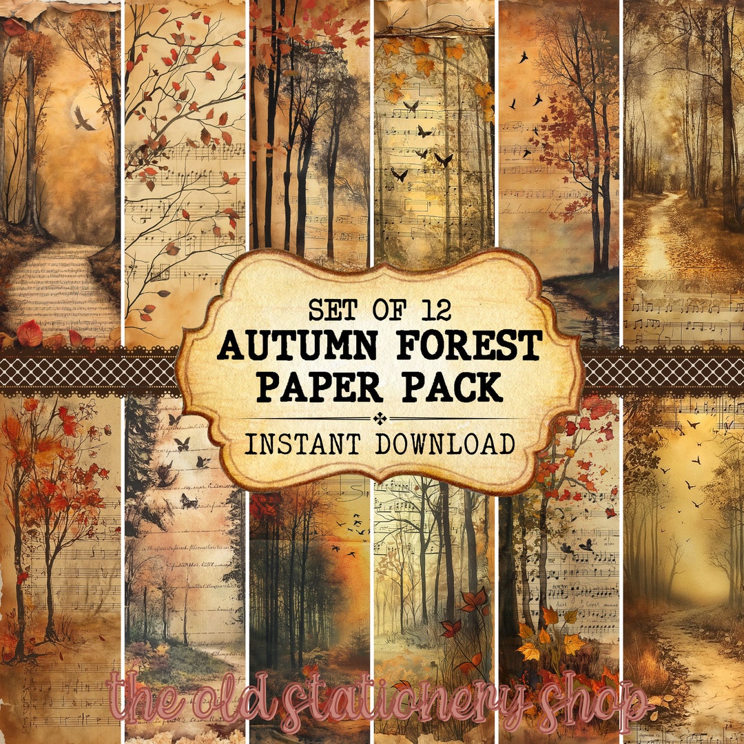 Autumn Forest Paper Pack Vintage Junk Journal Printable Pages ...
