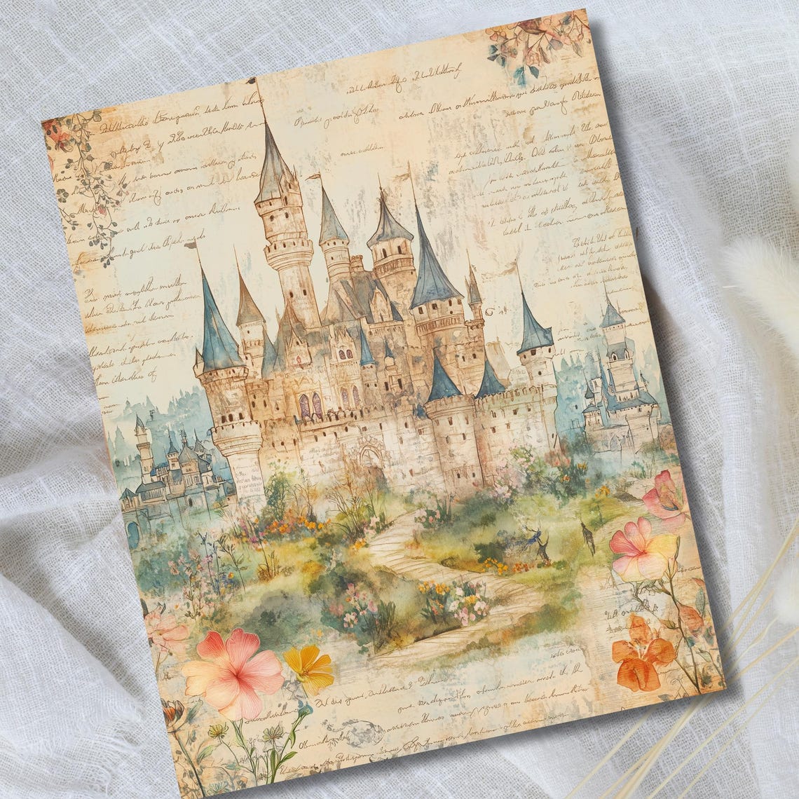 Old Castles Paper Pack, 12 Printable Junk Journal Pages, Magical ...