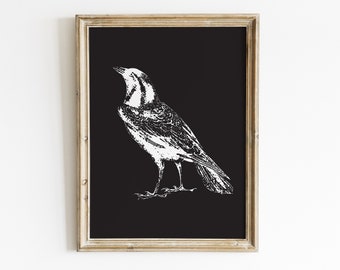 HALLOWEEN print Raven / arte de pared imprimible de halloween / decoración de halloween / Cartel de Raven / Raven halloween print /descarga digital / Crow