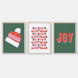 Cartel de Navidad, Galería Arte mural, Impresión digital, Decoración del hogar imprimible, Decoraciones navideñas, Saludos, Tipografía, Texto, Cita navideña imagen 2