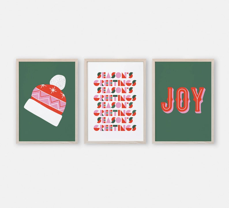 Cartel de Navidad, Galería Arte mural, Impresión digital, Decoración del hogar imprimible, Decoraciones navideñas, Saludos, Tipografía, Texto, Cita navideña imagen 2