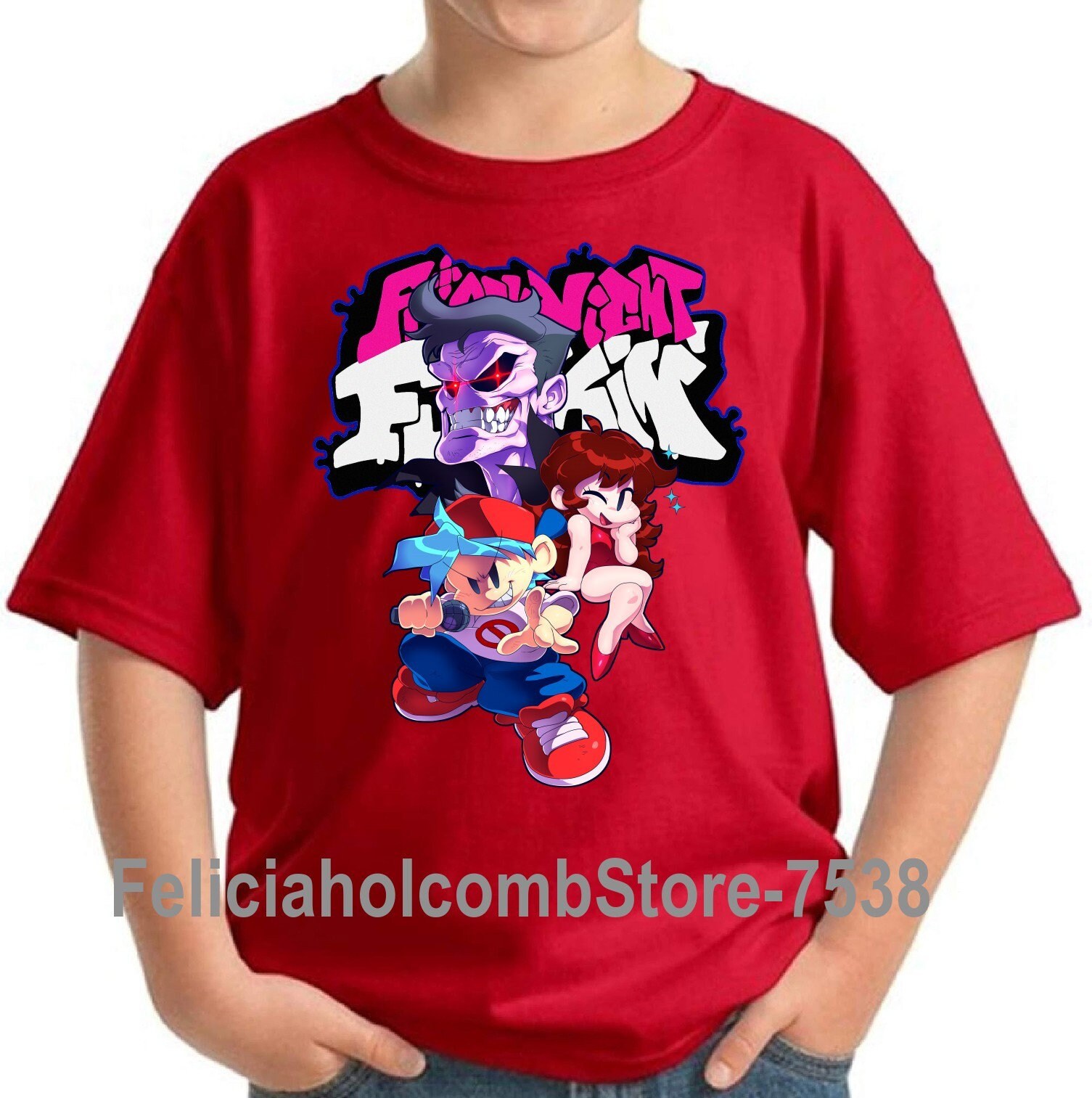 Fnf Friday Night Funkin Kids TShirt Fnf Party Kids TShirt Etsy