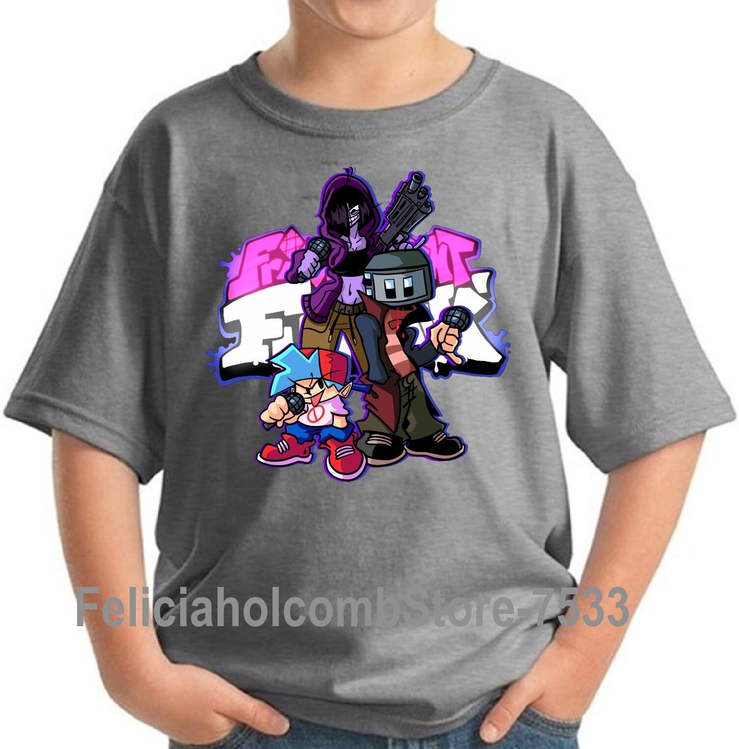 Fnf Friday Night Funkin Kids Tshirt Fnf Party Kids Tshirt Etsy