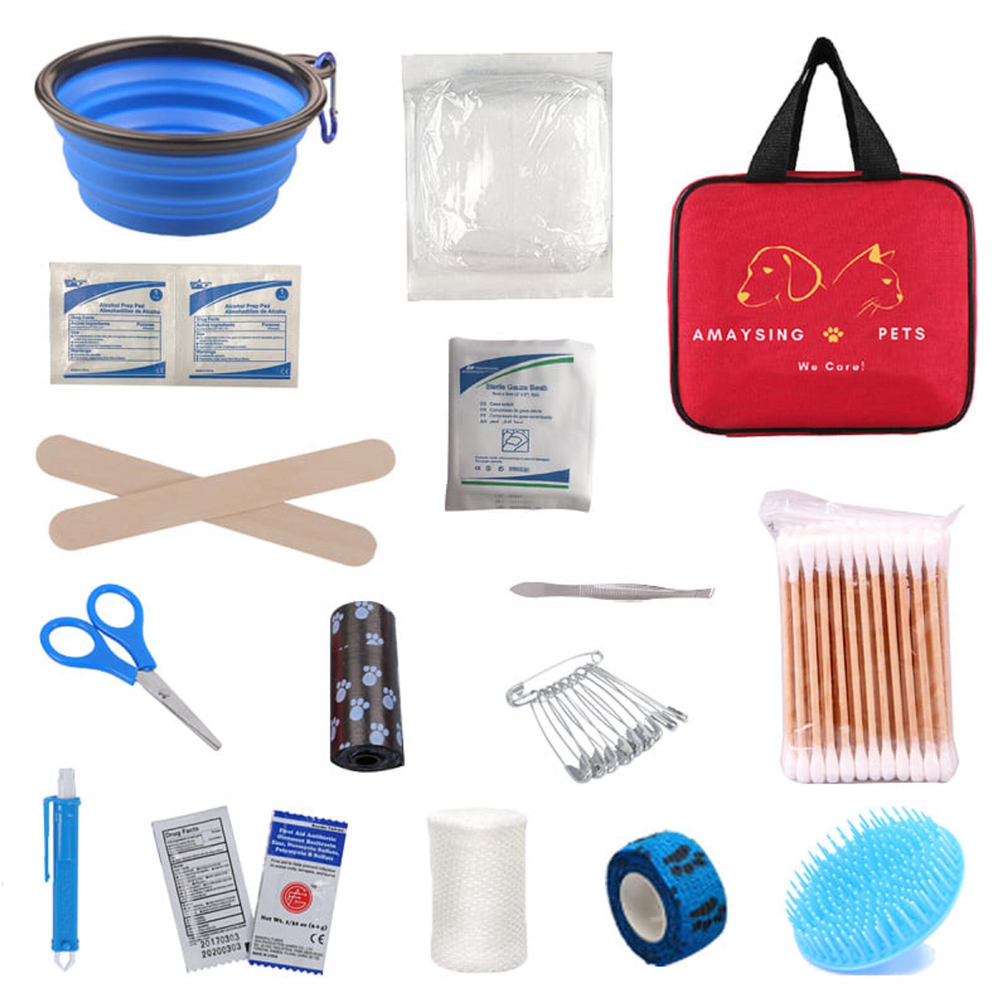 Pet Emergency Complete First Aid Kit Supplies 44 Items Vet First Aid