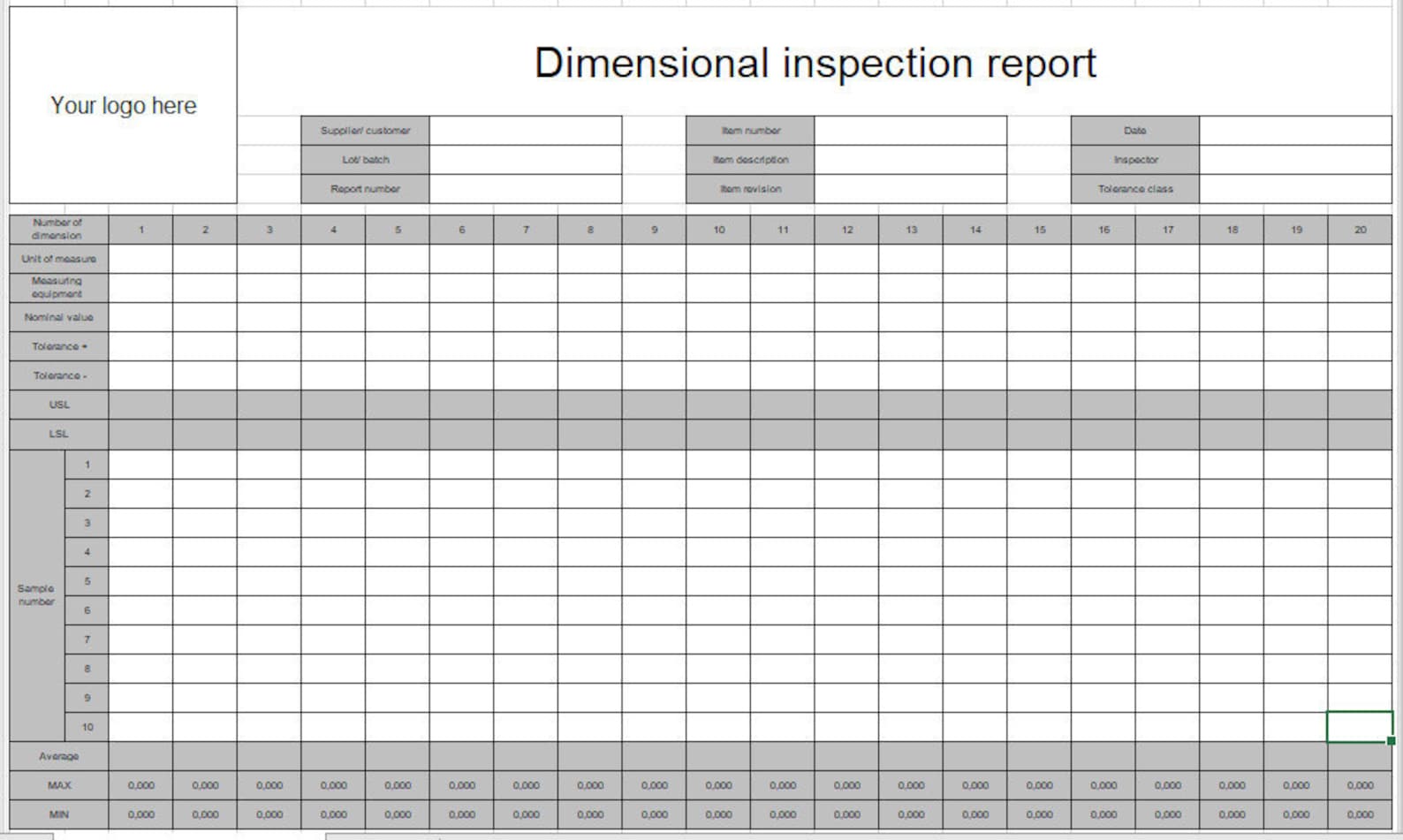 Dimensional Inspection Report Measurement Report Etsy