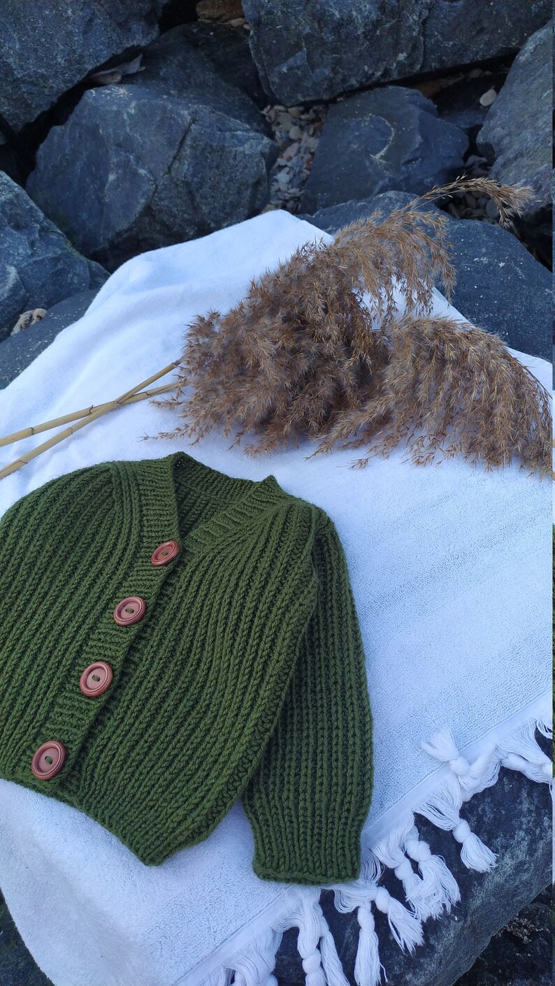 Trendy vneck knitted children cardigan 912 month/Children Etsy