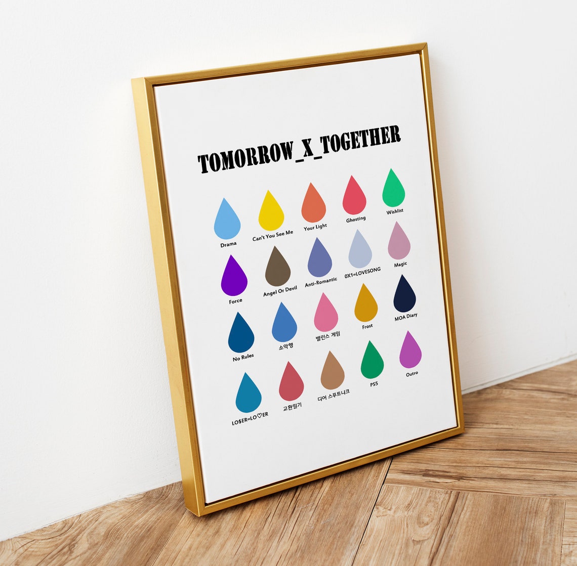 TXT Color Palette Print TXT Poster TXT Art Print Kpop Wall - Etsy