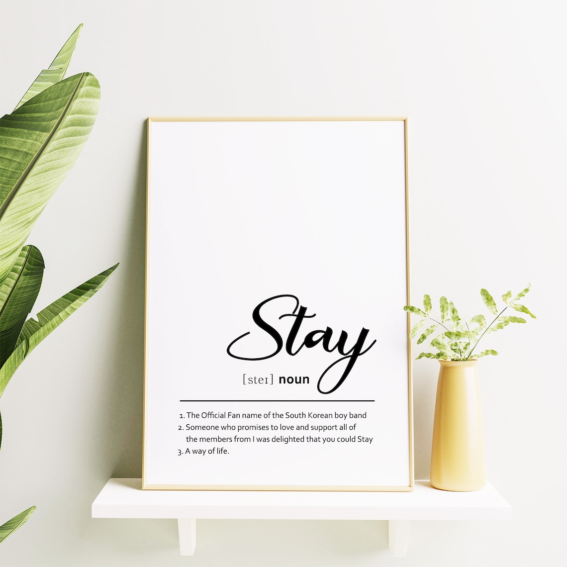 Stay Definition Living Room Wall Décor Family Poster Home Etsy