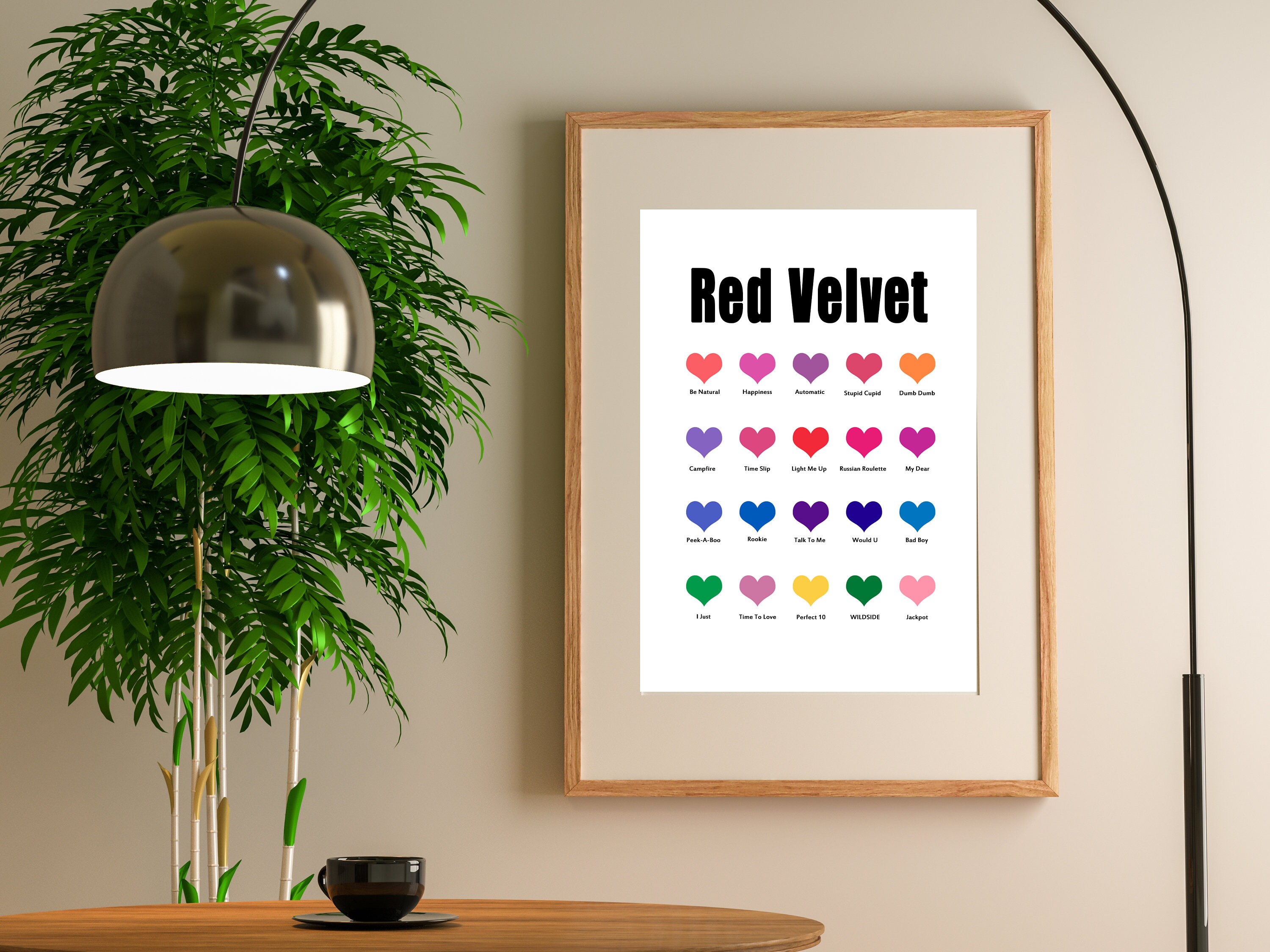 Red Velvet Color Palette Wall Art Red Velvet Poster Red Etsy