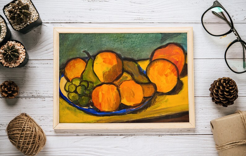 Fruit Painting Art Fruit Wall Decor Fruit Print Playroom Etsy