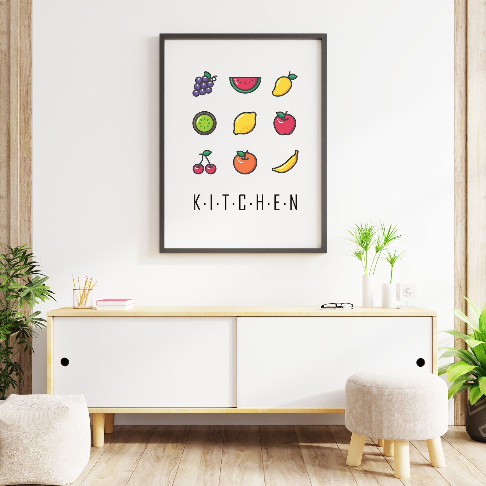Cute Fruit Printable Kitchen Decor Fruit Nursery Print Etsy