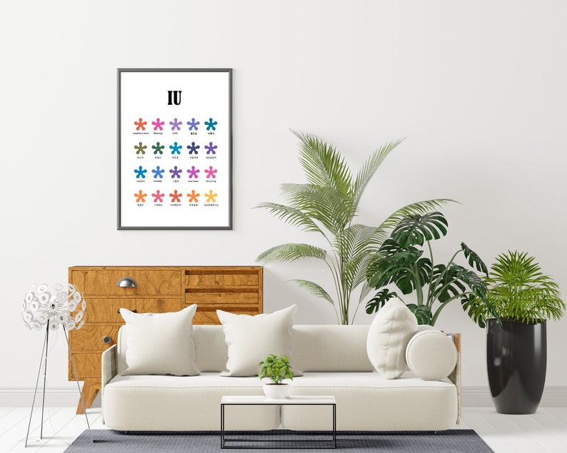 IU Color Palette Wall Art IU Poster IU Art Print Kpop Wall Etsy