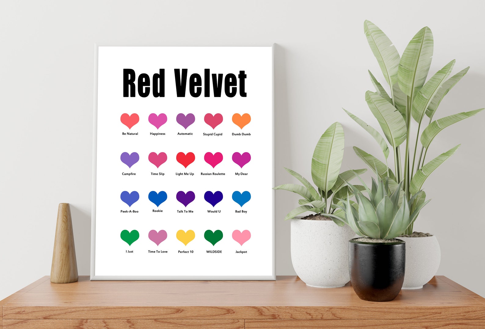 Red Velvet Color Palette Wall Art Red Velvet Poster Red Etsy