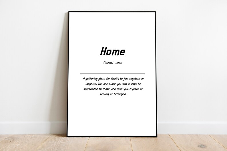 Home Definition Print Printable Art Wall Art Prints Instant Etsy