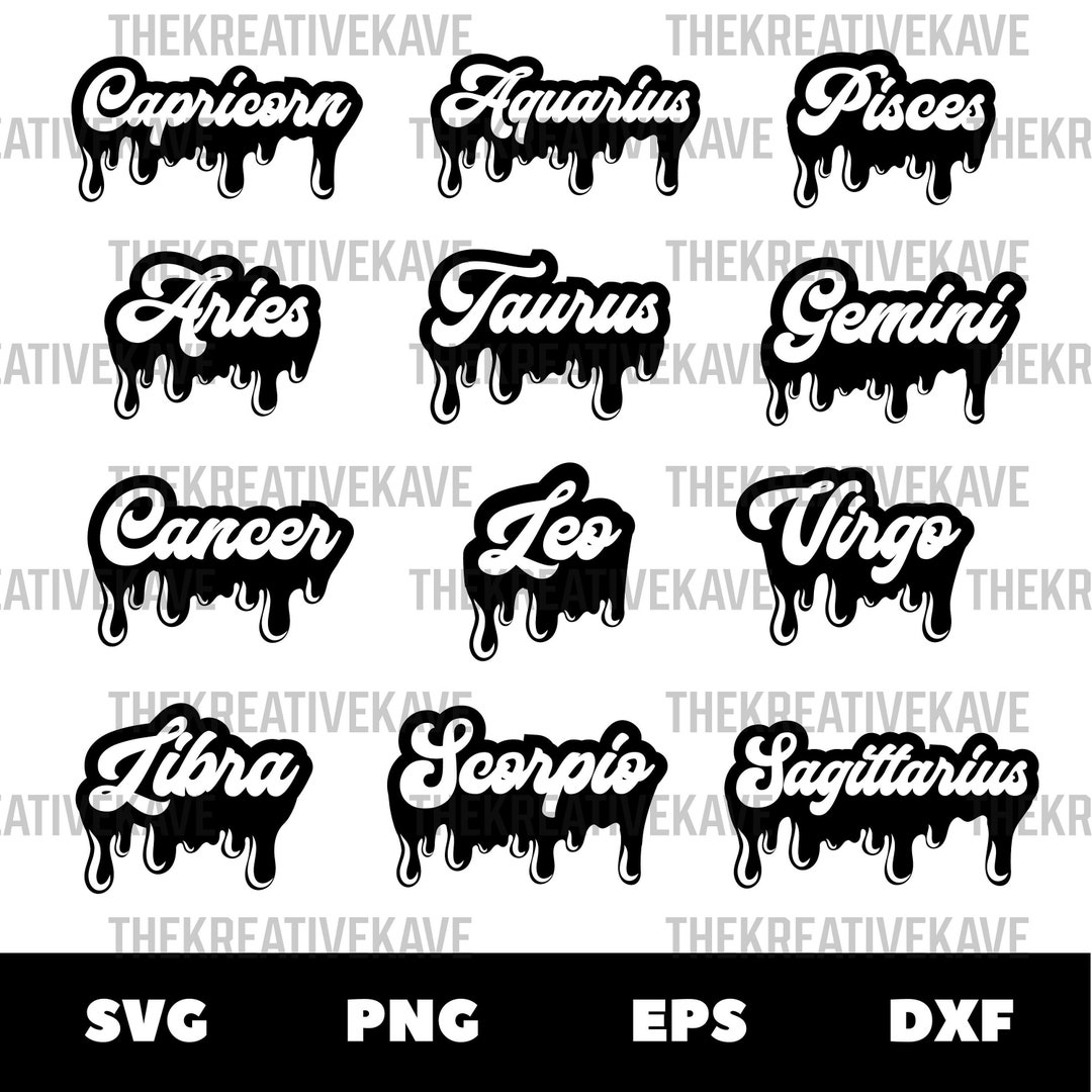 Zodiac Sign Drip Letter Bundle for Astrology Lovers 12 Etsy Canada