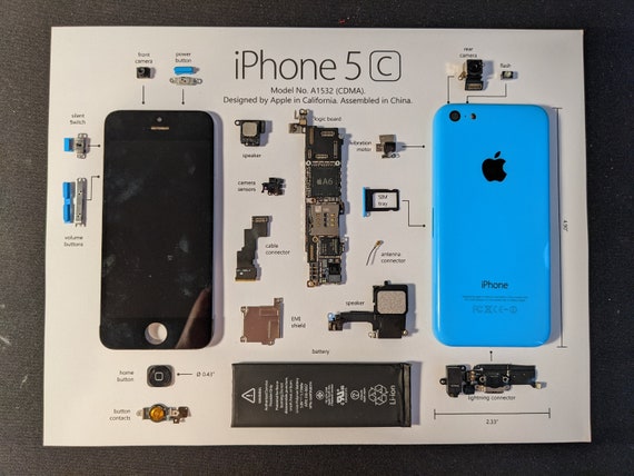 Printable PDF iPhone 5C for Deconstructing Your Own iPhone - Etsy