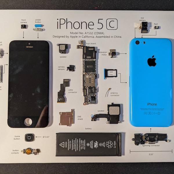 Printable PDF iPhone 5C for deconstructing your own iPhone