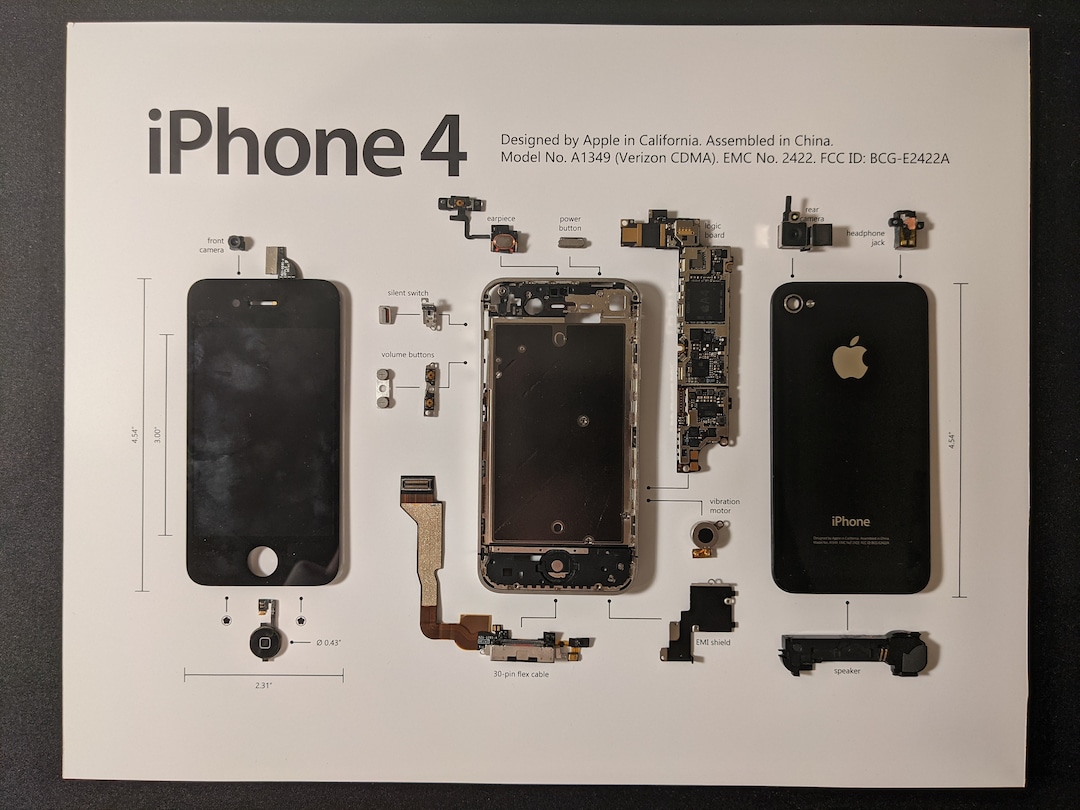 Printable PDF Iphone 4 for Deconstructing Your Own Iphone - Etsy