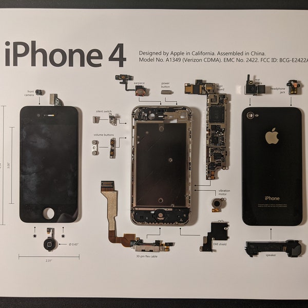 Printable PDF iPhone 4 for deconstructing your own iPhone